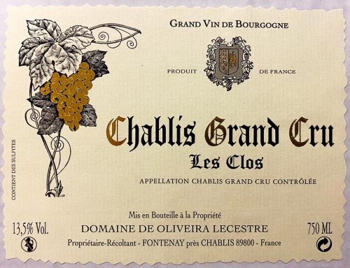 2020 Chablis Grand Cru "Les Clos" - Domaine De Oliveira Lecestre
