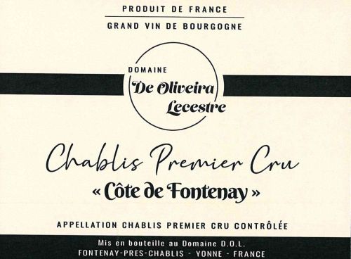 2023 Chablis Premier Cru "Côte de Fontenay" - Domaine De Oliveira Lecestre